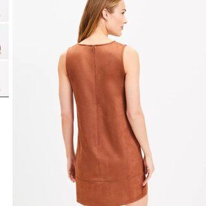 LOFT Faux Suede Mini Shift Dress, Size 0